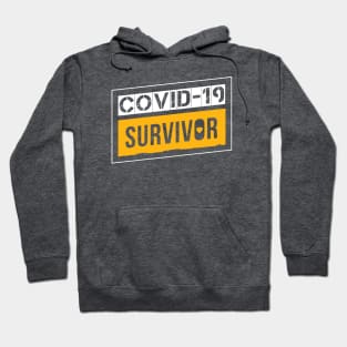 Coronavirus Covid-19 Survivor White / Yellow Design T-Shirt Hoodie